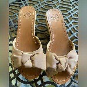 Tory Burch slide wedge bow sandals